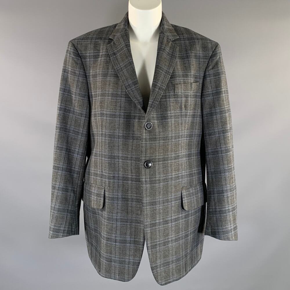 VETEMENTS F/W2017 Size S Grey Blue Polyester & Wool Jacket Blazer